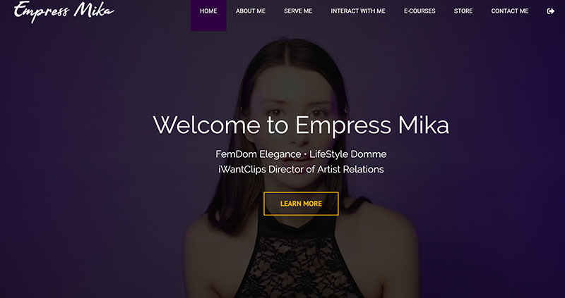 Empress Mika femdom website design